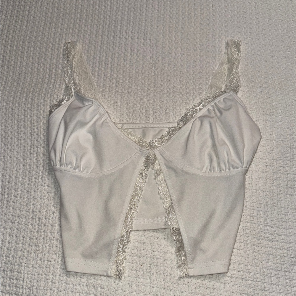 White Lace Trim Top